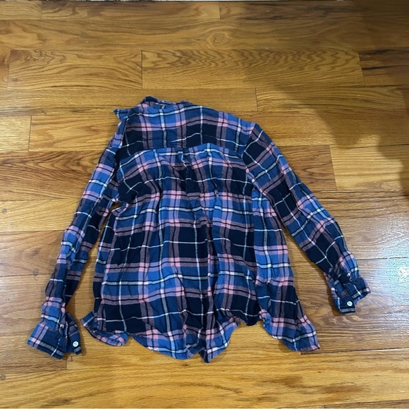 Old Navy girls XL 14 Blue and Pink Plaid Button-Up Shirt cotton soft LIKE NEW - Picture 7 of 7